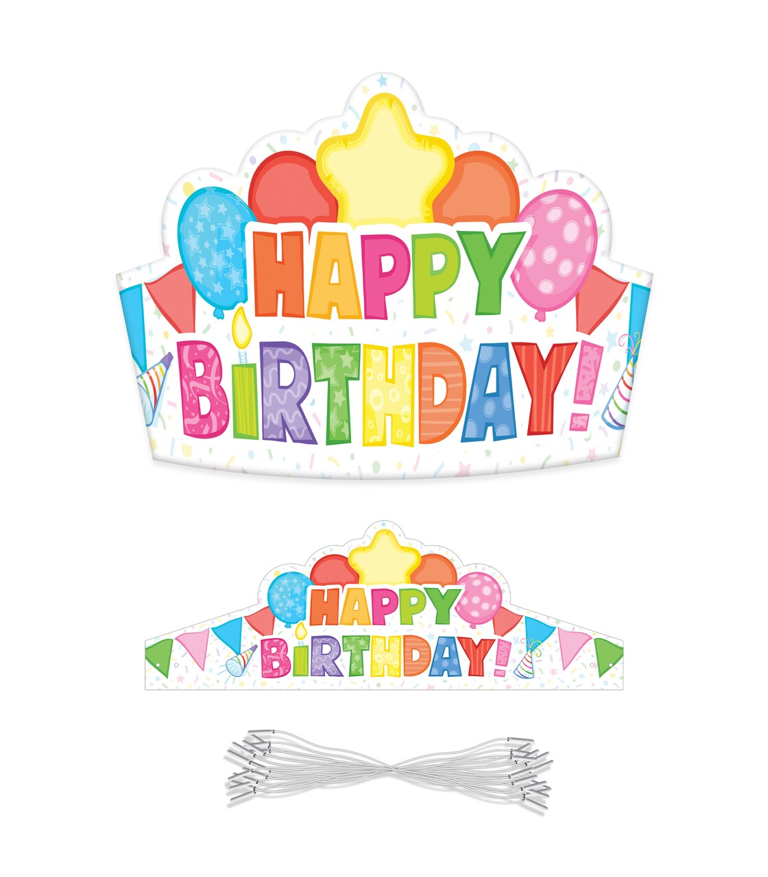 Carson Dellosa 30-Piece Birthday Crown Set, Colorful Party Hats for School and Kids Parties, Gift Bags, Elementary and Kindergarten Classroom Must Haves